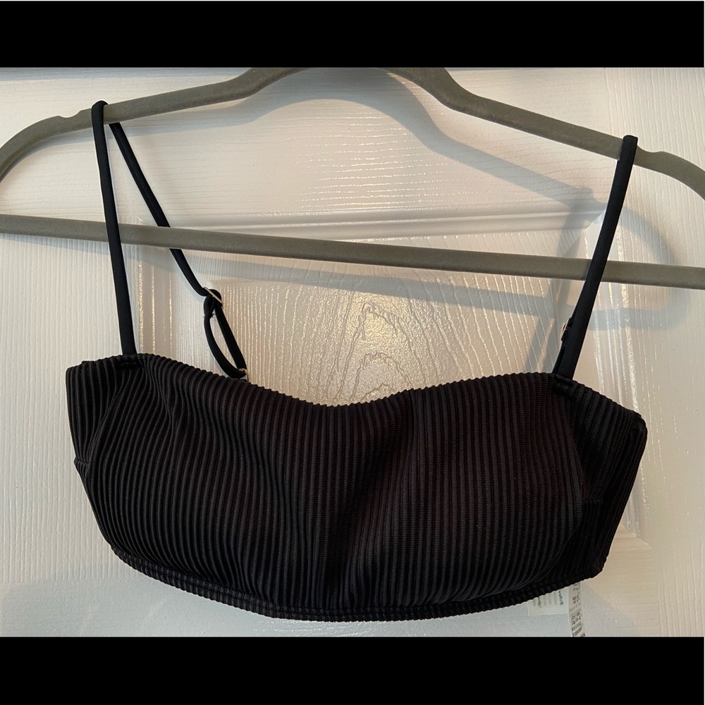 Small black ribbed bikini top